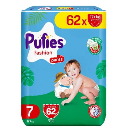 Pufies Pants Fashion 7 XL Пелени - гащички 17 кг+ х 62 бр