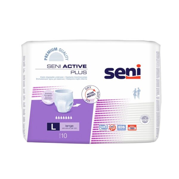 Seni Active Plus Еластични абсорбиращи гащи L 7 капки х 10 бр