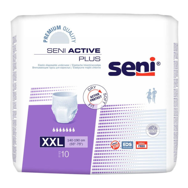 Seni Active Plus Еластични абсорбиращи гащи XXL 7 капки х 10 бр