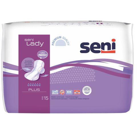 Seni Lady Plus урологични подложки за жени 6 капки х15 бр