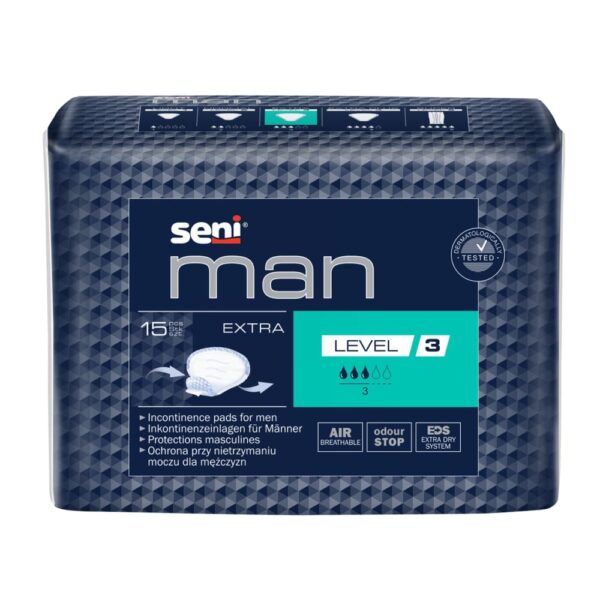 Seni Man Extra урологични подложки за мъже 3 капки х 15 бр.