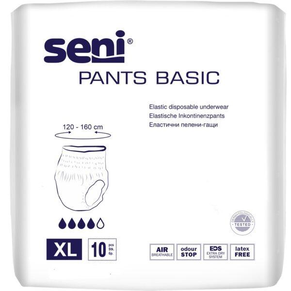 Seni Pants Basic Еластични абсорбиращи гащички XL 4 капки х 10 бр