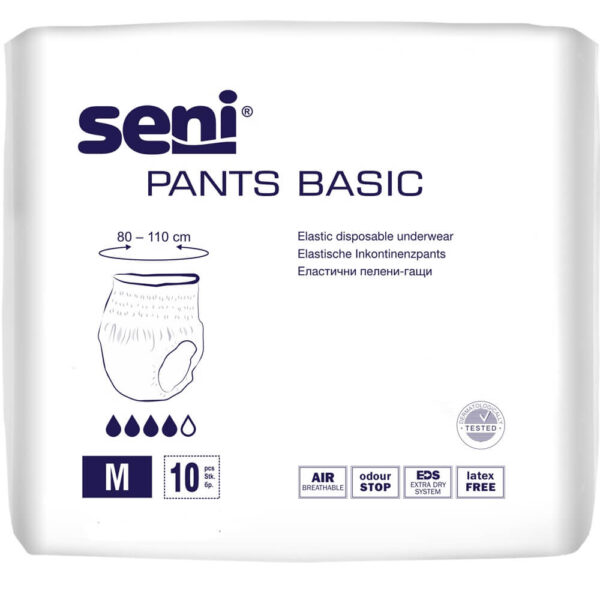 Seni Pants Basic Еластични абсорбиращи гащички М, 4 капки х 10 бр