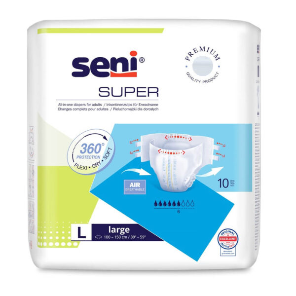 Seni Super Пелени за възрастни L — 10 бр.