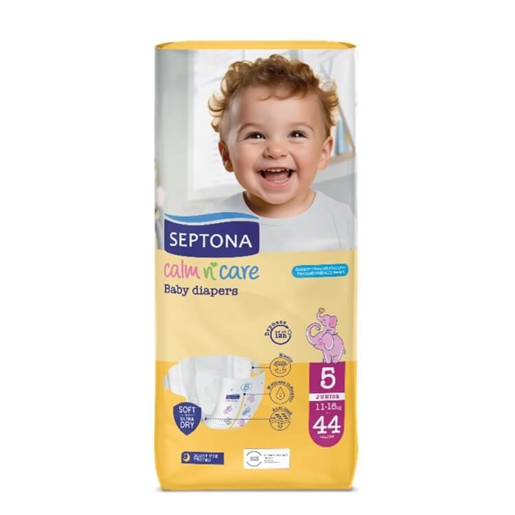Septona Calm N'Care Пелени за бебета Junior №5 11-16 кг 44 бр