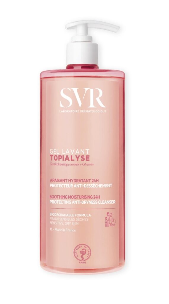 SVR Topialyse Измивен гел за суха и чувствителна кожа за бебета, деца и възрастни 1000 мл