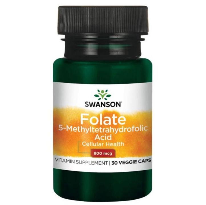 Swanson Folate 5-Methyltetrahydrofolic Acid Фолиева киселина х30 веге капсули