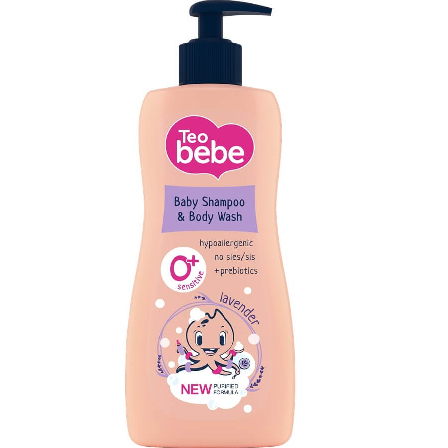 Тeo Bebe Шампоан и Душ гел 2в1 с екстракт от лавандула 400 мл