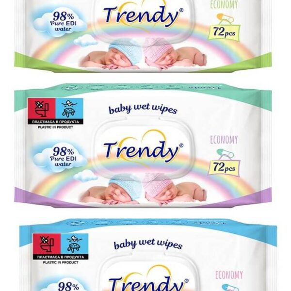 Trendy baby Мокри кърпи с капак х 72 бр