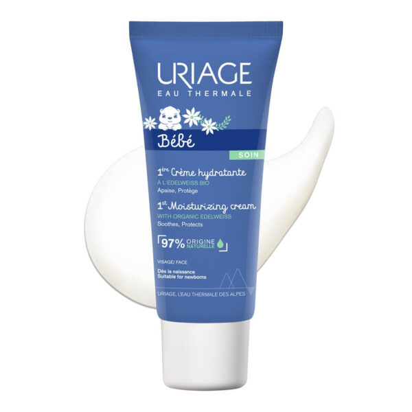 Uriage Bebe 1er Хидратиращ защитен крем за лице за бебета и деца с органичен еделвайс 40 мл