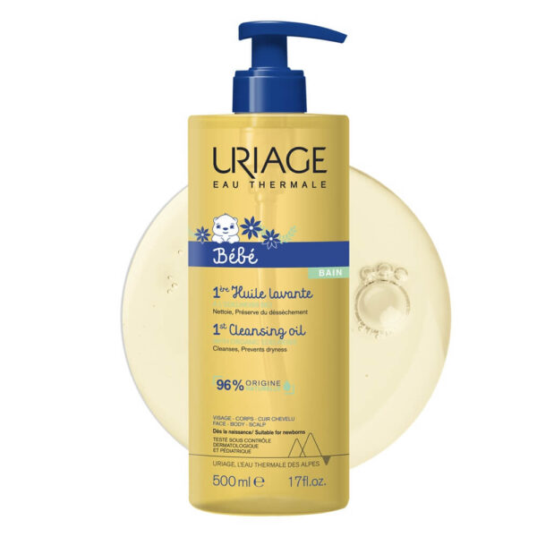 Uriage Bebe 1er Измиващо душ-олио за бебета и деца с органичен еделвайс 500 мл