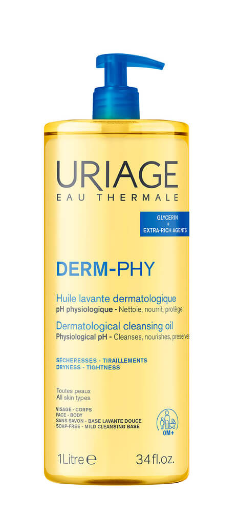 Uriage Derm-Phy Измиващо и подхранващо душ-олио за лице и тяло 1000 мл
