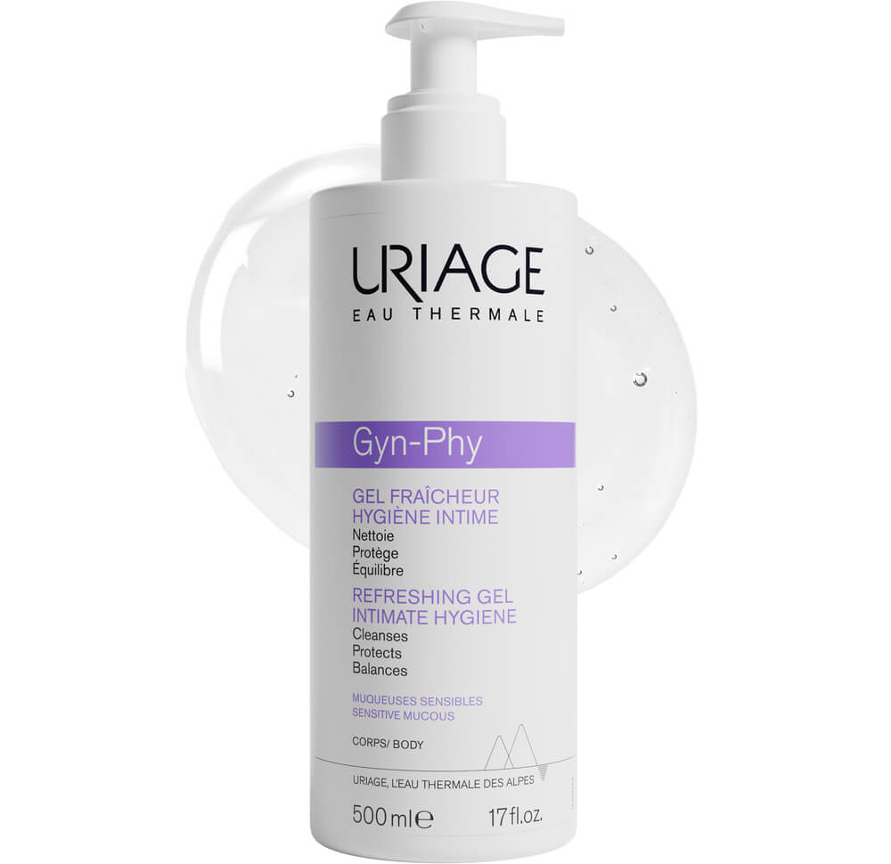 Uriage Gyn-Phy Защитаващ освежаващ почистващ интимен гел за чувствителна кожа 500 мл