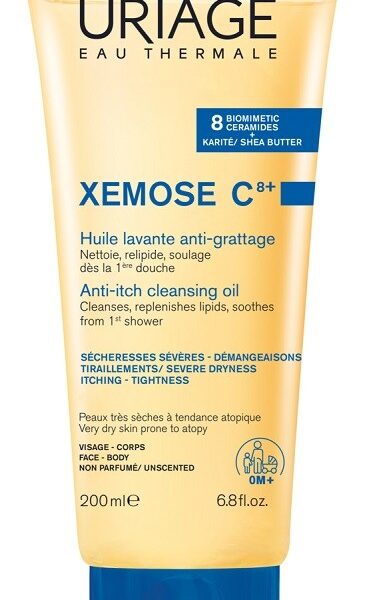 Uriage Xemose C8+ Почистващо душ олио за лице и тяло 200 мл