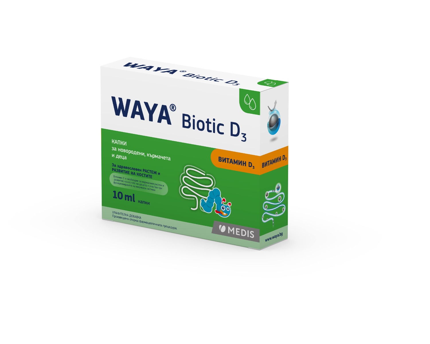 Waya Biotic D3 Пробиотични капки за новородени, кърмачета и деца 10 мл Medis