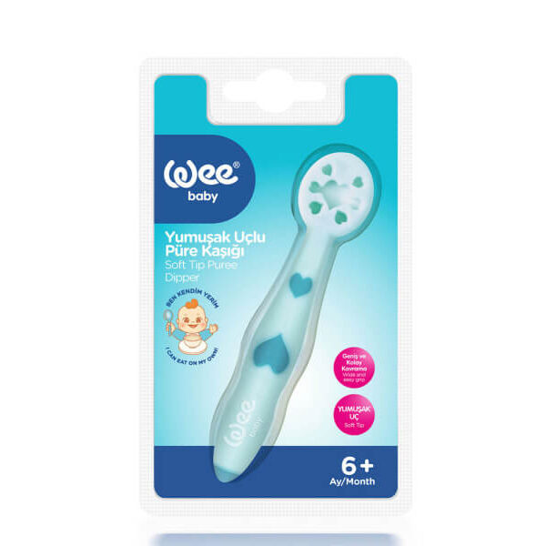 WEE BABY Лъжичка за пюре с мек връх 6М+