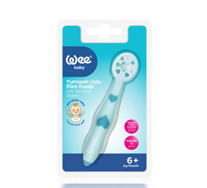 WEE BABY Лъжичка за пюре с мек връх 6М+