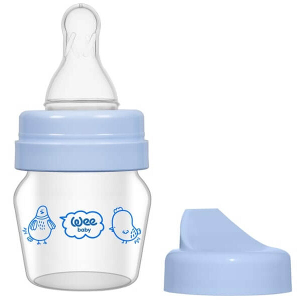WEE BABY Mini Стъклено шише с два накрайника 30 мл