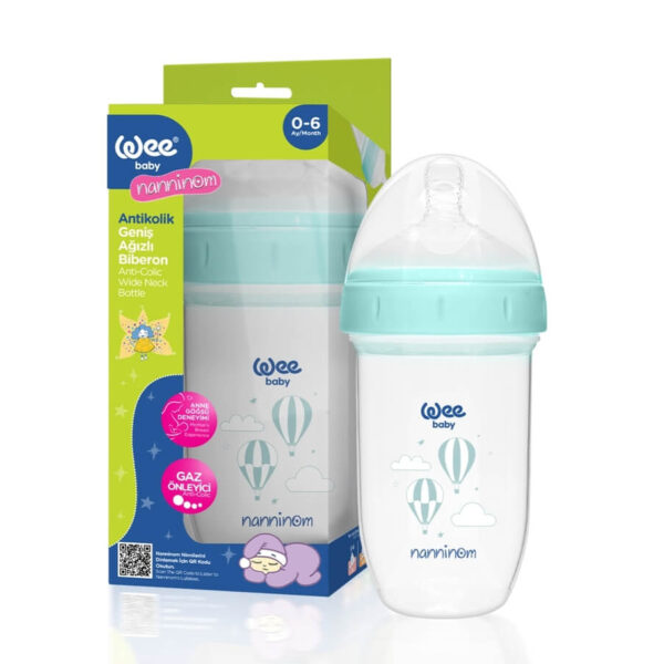WEE BABY Nanninom Anti-Colic Бебешко шише с широк отвор 250 мл
