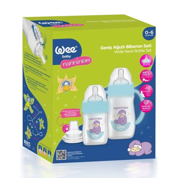 WEE BABY Nanninom Комплект шишета за хранене с широк отвор 0-6М