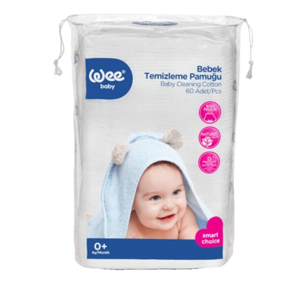 WEE BABY Памучни тампони за почистване на бебе х60 бр