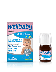 Wellbaby Мултивитаминни капки за бебета от 4 -12M 30 мл Vitabiotics