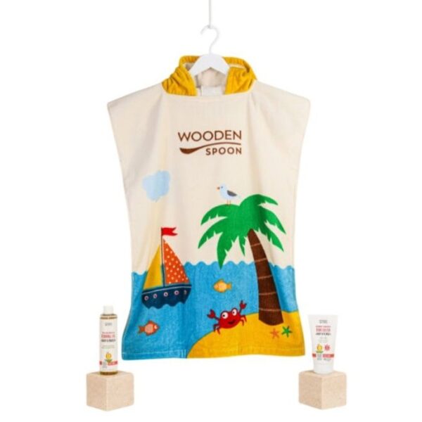 Wooden Spoon Baby & Family Sweet Mango Слънцезащитен Лосион SPF50 150 мл+ Измивно олио 200 мл + Детско пончо Комплект