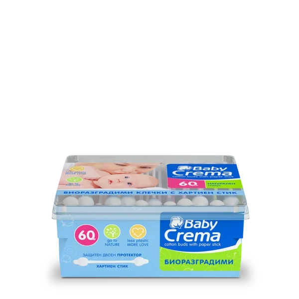 Baby Crema Биоразградими клечки за уши с протектор х60 бр