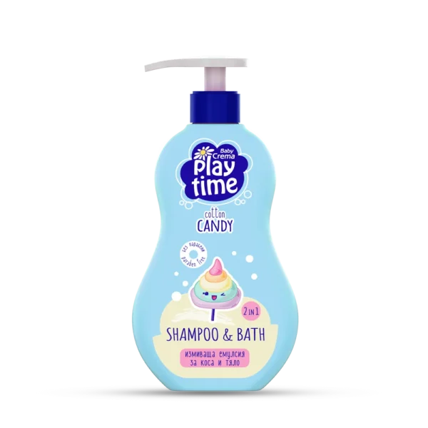 Baby Crema Play Time Детски измиващ гел 2 в 1 Cotton Candy 400 мл