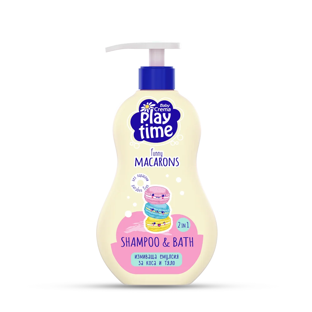 Baby Crema Play Time Детски измиващ гел 2 в 1 Funny Macarons 400 мл