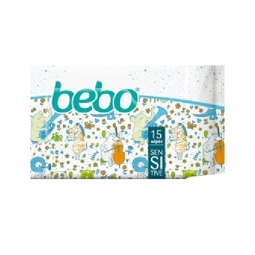 Bebo Влажни кърпички Sensitive х 15 бр