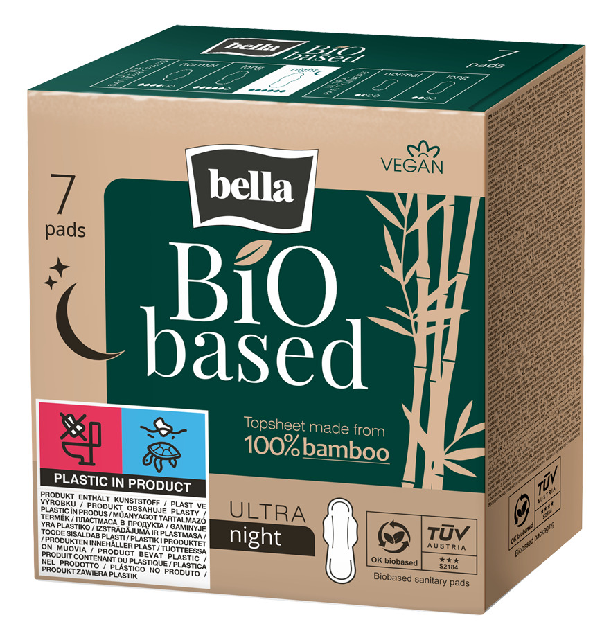 Bella Bio Based Night ултратънки нощни дамски превръзки 7 бр