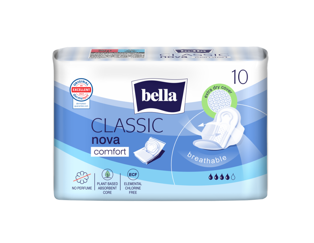 Bella Classic Nova Comfort копринени дамски превръзки с крилца 10 бр