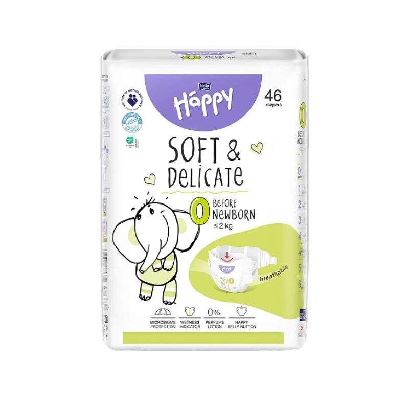 Bella Happy Пелени Before Newborn размер 0 (до 2 кг) х 46 бр