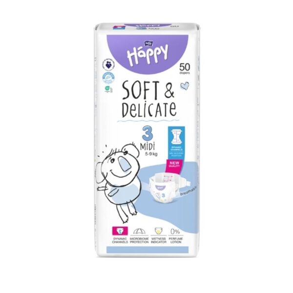 Bella Happy Пелени Midi размер 3 (5–9 кг) х 50 бр