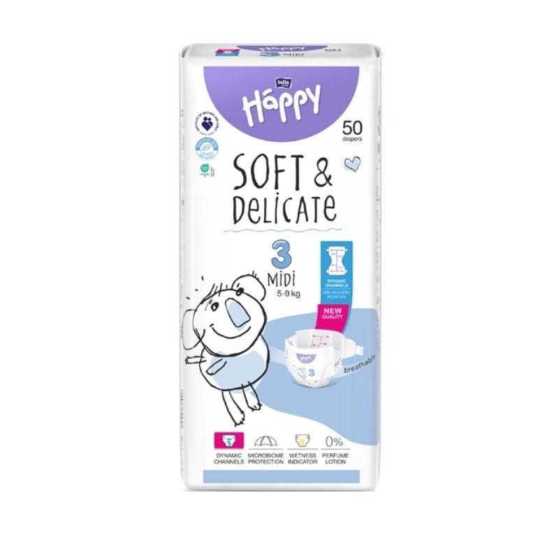 Bella Happy Пелени Midi размер 3 (5–9 кг) х 50 бр