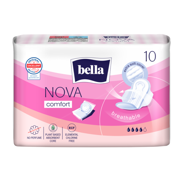 Bella Nova Comfort памучни дамски превръзки с крилца 10 бр