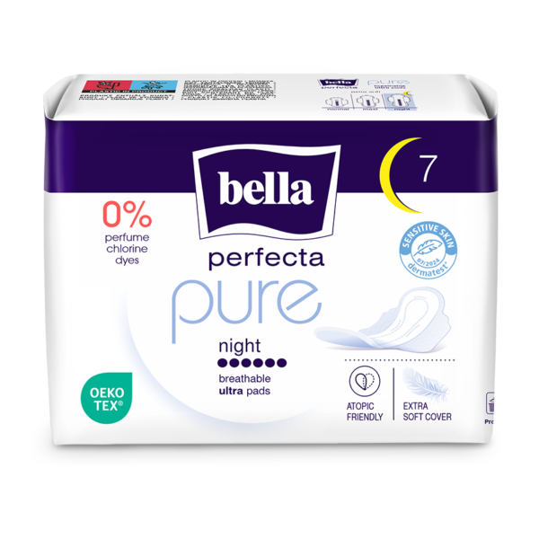 Bella Perfecta Pure Night ултратънки нощни дамски превръзки 7 бр