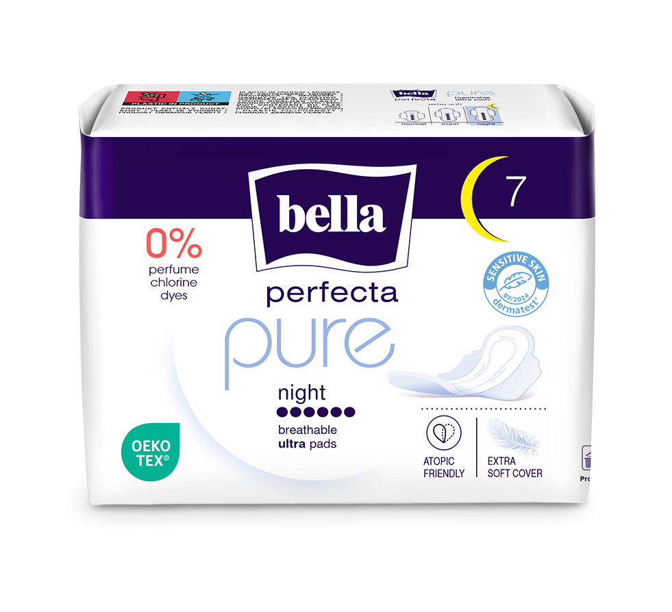 Bella Perfecta Pure Night ултратънки нощни дамски превръзки 7 бр