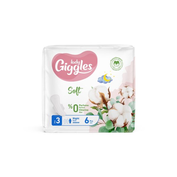 Giggles Lady Soft Night дамски превръзки с органичен памук х6 бр