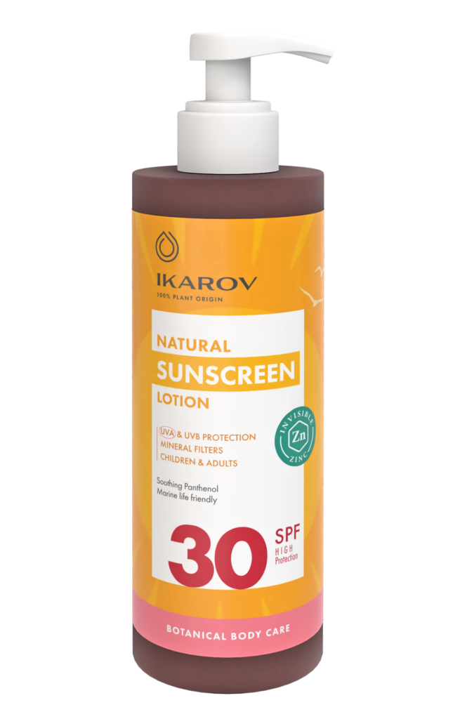Ikarov Натурален слънцезащитен лосион SPF 30 с минерален филтър за цялото семейство 200 мл