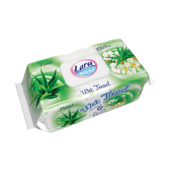 Lara Soft Мокри кърпички с екстракт от алое вера х100 бр