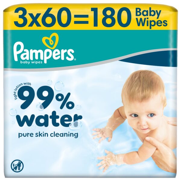 Pampers Aqua Water 99% вода мокри кърпи 4 x 60 бр