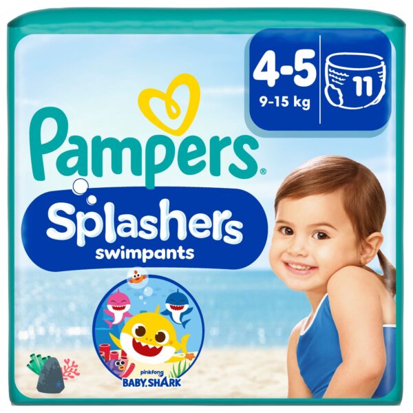 Pampers Splashers Бански пелени за еднократна употреба Размер 4-5 9–15 кг 11 бр