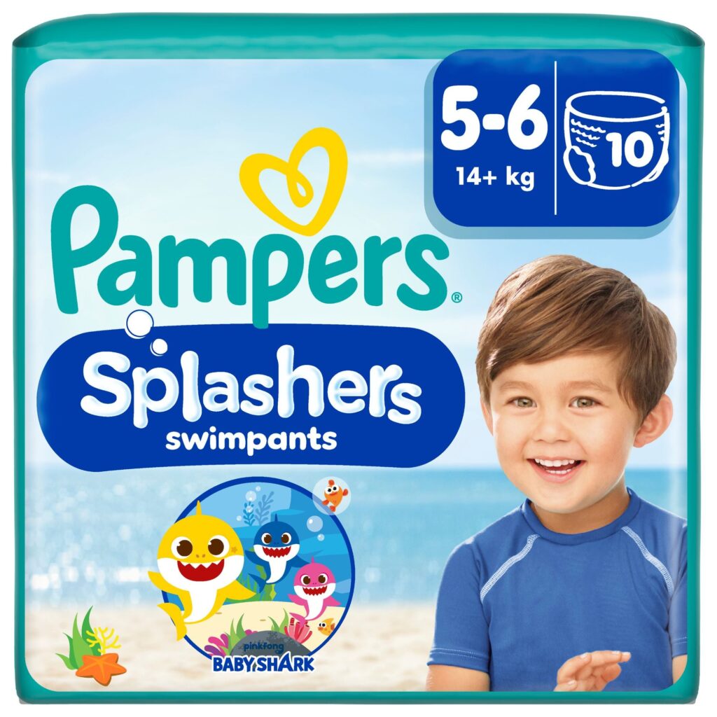 Pampers Splashers Бански пелени за еднократна употреба Размер 5-6 над 14 кг 10 бр