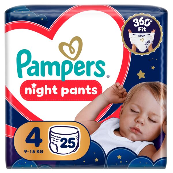 Пелени – гащички Pampers Night Pants Размер 4 9–15 кг 52 бр