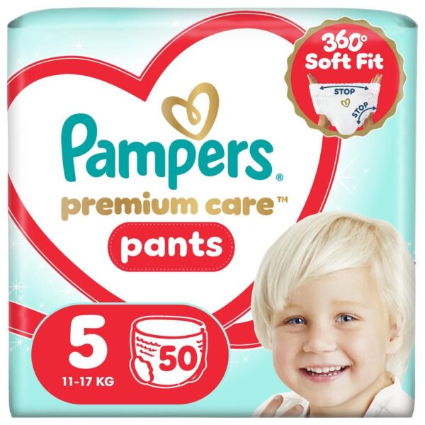 Пелени – гащички Pampers Premium Care Pants Размер 5 12–17 кг 50 бр