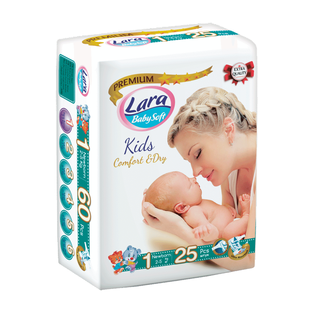 Пелени Lara Premium №1 2-5 кг х25 бр