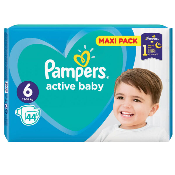 Пелени Pampers Active Baby Размер 6 13–18 кг 44 бр