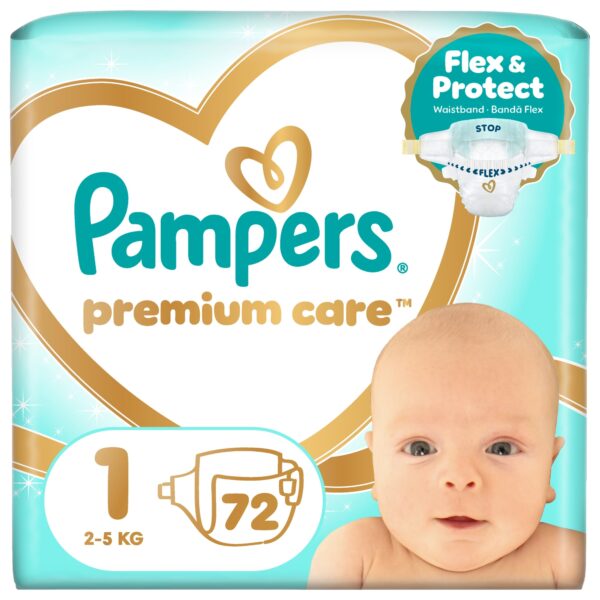 Пелени Pampers Premium Care Размер 1 2–5 кг 72 бр